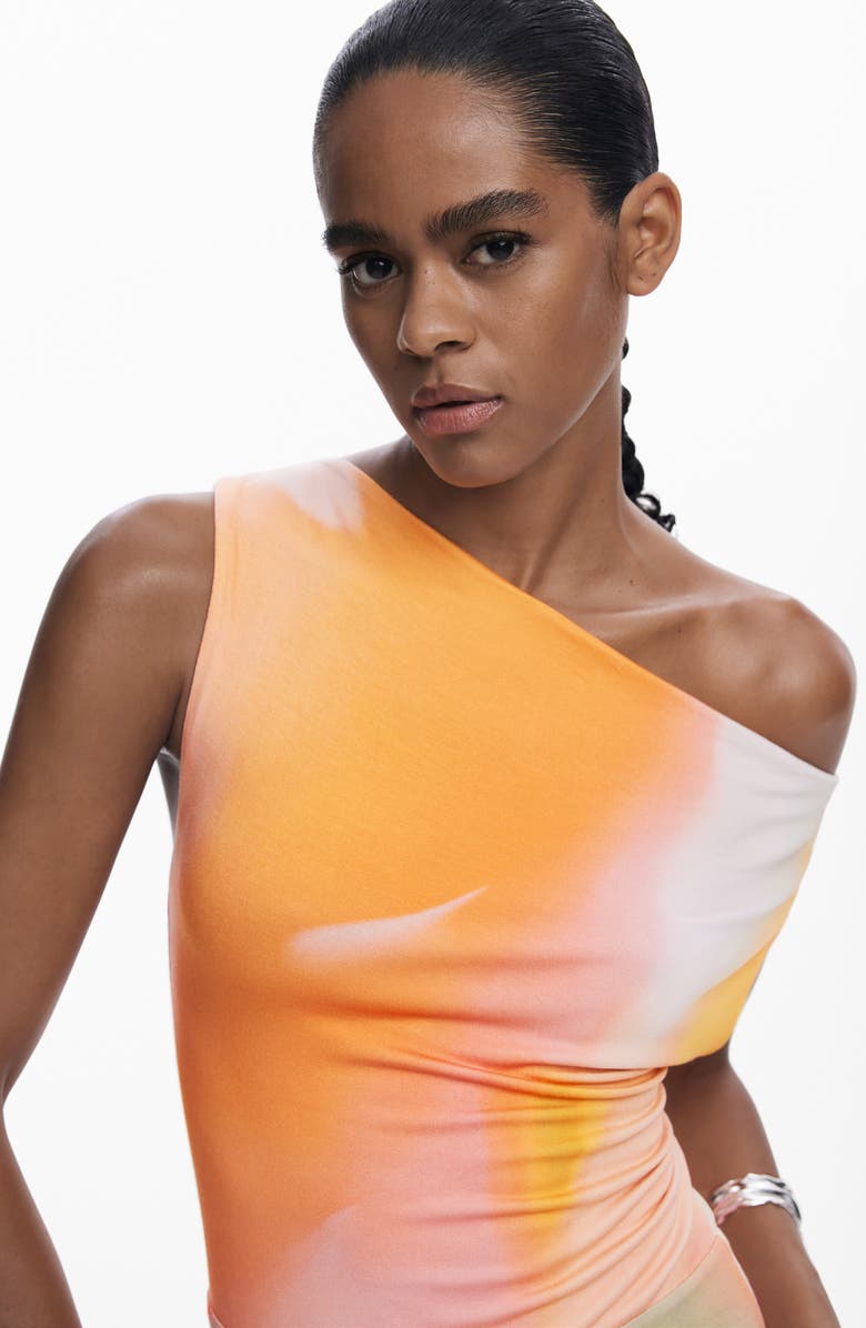 Desigual One-Shoulder Midi Dress, Alternate, color, Pink