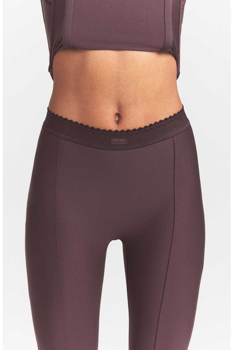 Body High Waist Flare Pants, Alternate, color, RAISIN