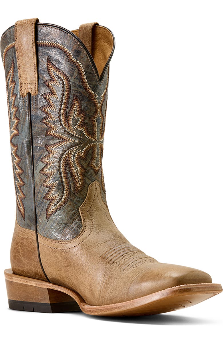 Ariat Preston Wide Square Toe Cowboy Boot, Main, color, Light Brown
