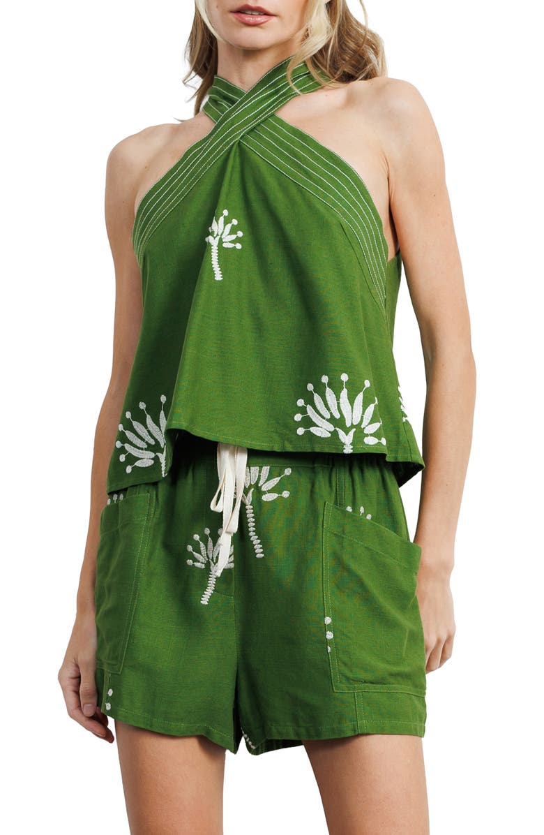 CIEBON Adara Halter Top, Main, color, Green