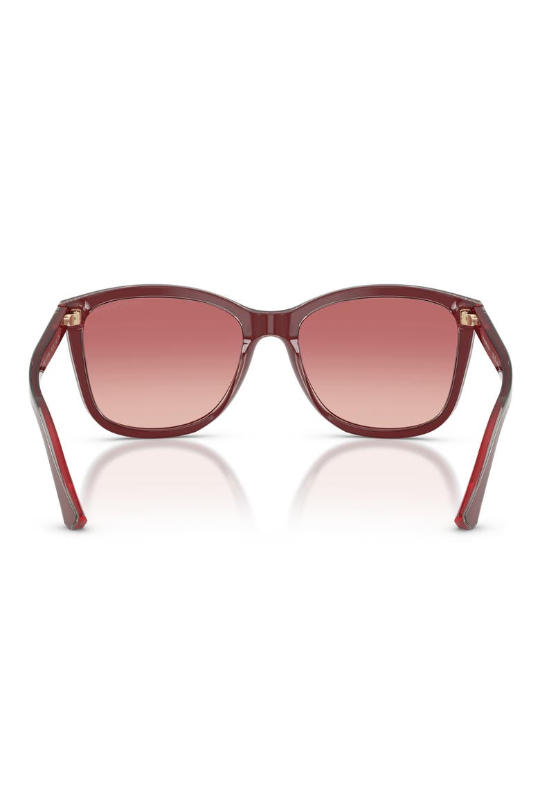 56mm Gradient Square Sunglasses, Alternate, color, BORDEAUX