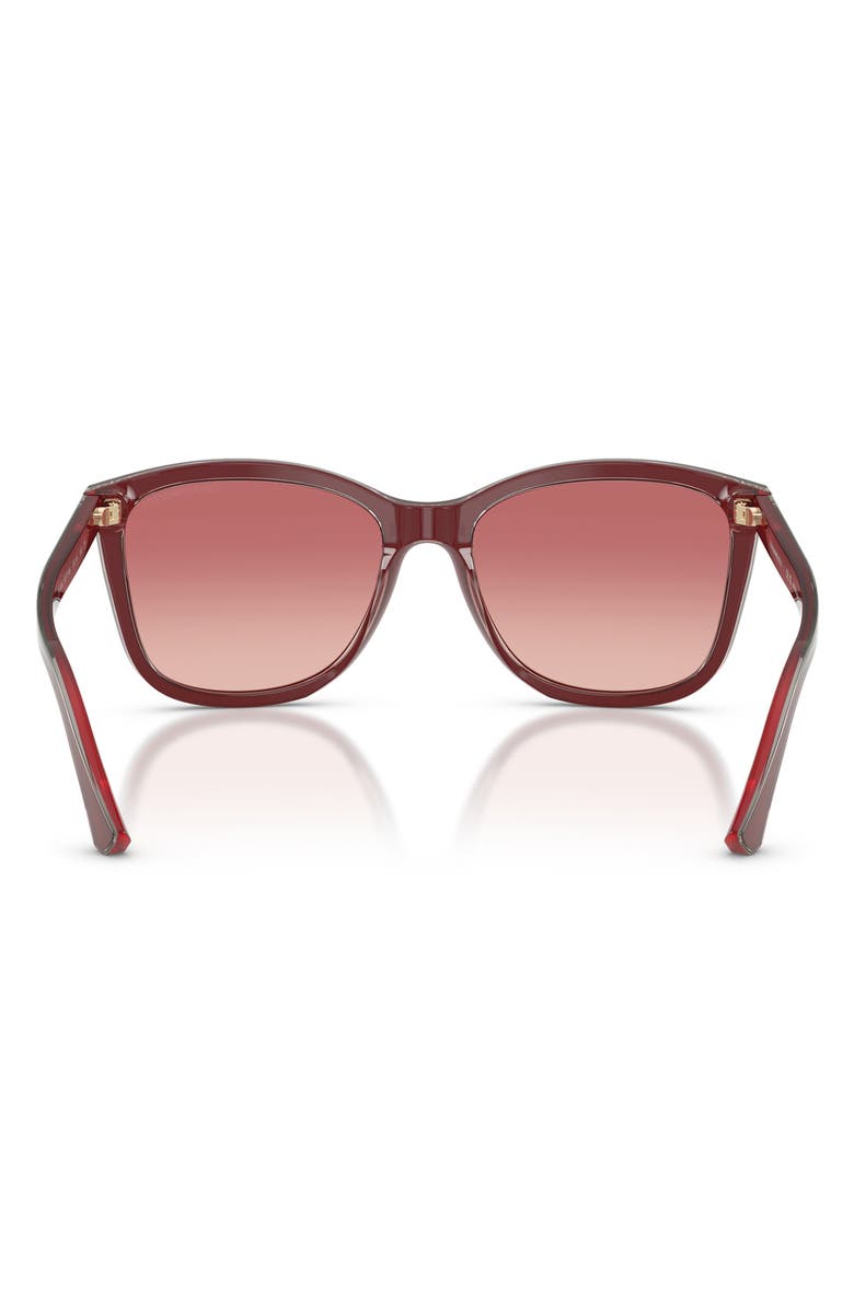Emporio Armani 56mm Gradient Square Sunglasses, Alternate, color, Shiny Bordeaux / Pink Red