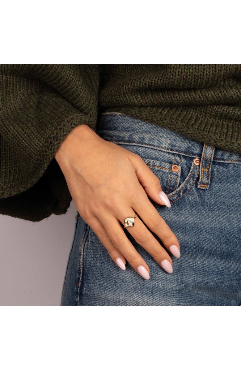 BY ADINA EDEN CZ Shell Ring, Alternate, color, Gold