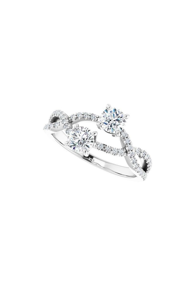 3/4 CT Natural Diamond Two-Stone Ring in 14K Gold, Alternate, color, No Color