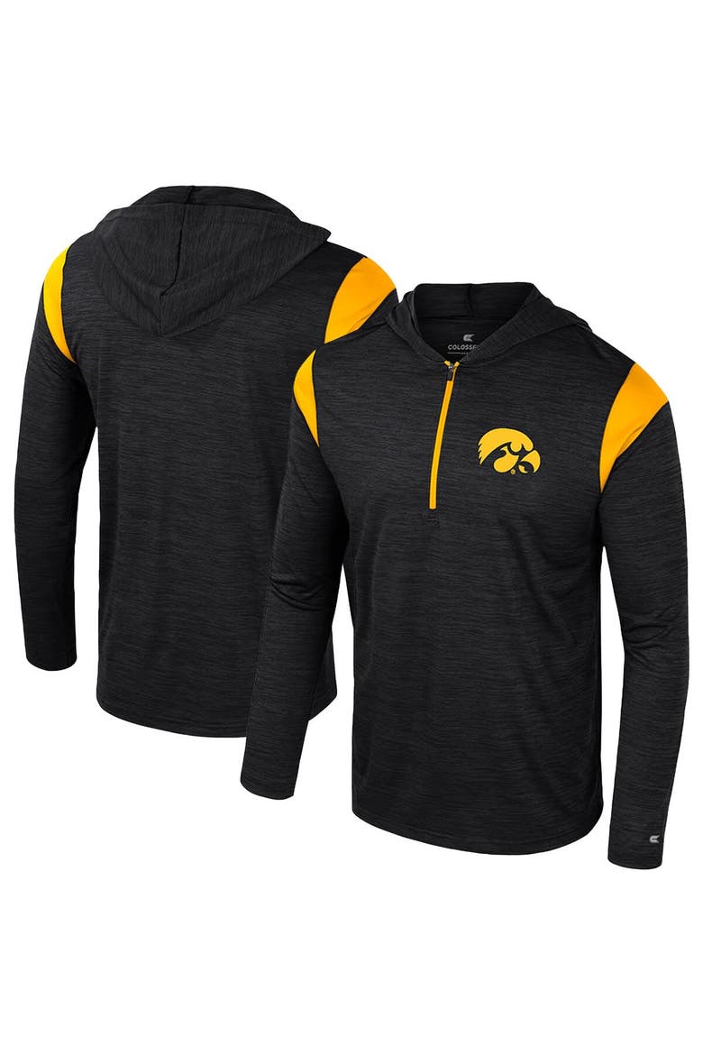 Men's Colosseum Black Iowa Hawkeyes Dozer Half-Zip Windshirt, Alternate, color, Black