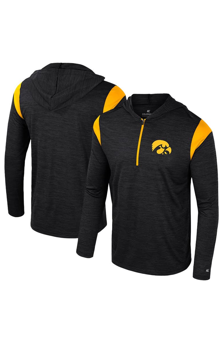 COLOSSEUM Men's Colosseum Black Iowa Hawkeyes Dozer Half-Zip Windshirt, Alternate, color, Black