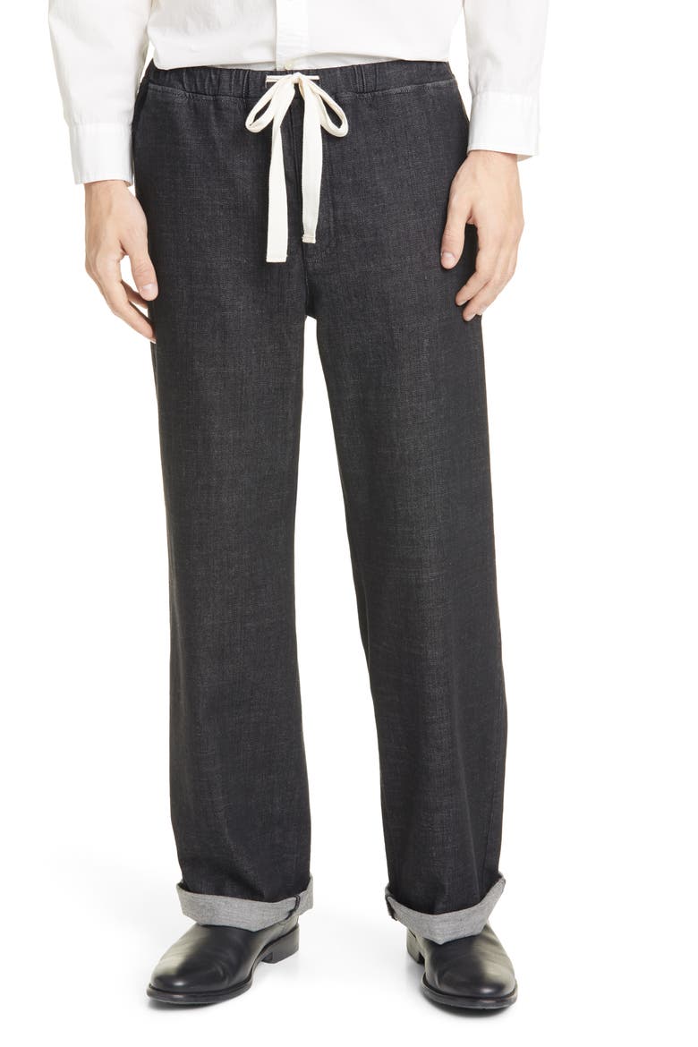 Organic Cotton Wide Leg Pants (Nordstrom Exclusive), Alternate, color, VINTAGE BLACK