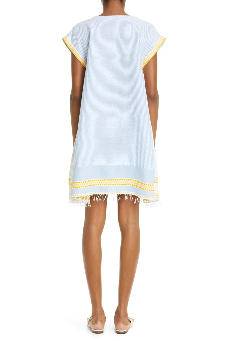 Jemari Cotton Blend Cover-Up Caftan Dress, Alternate, color, SKY