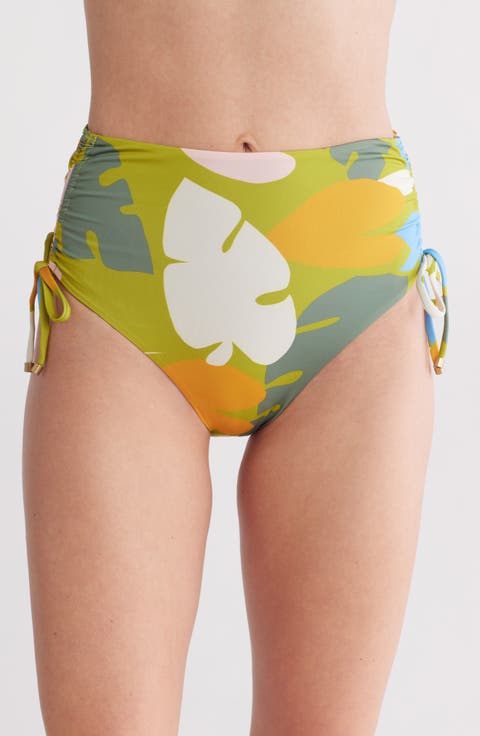 Gemma Ruched High Waist Bikini Bottoms