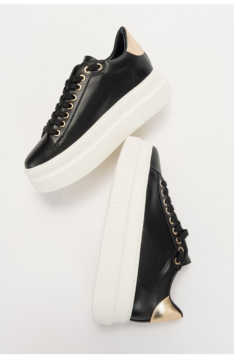 Prologue Shoes Violette Platform Sneakers, Alternate, color, Black