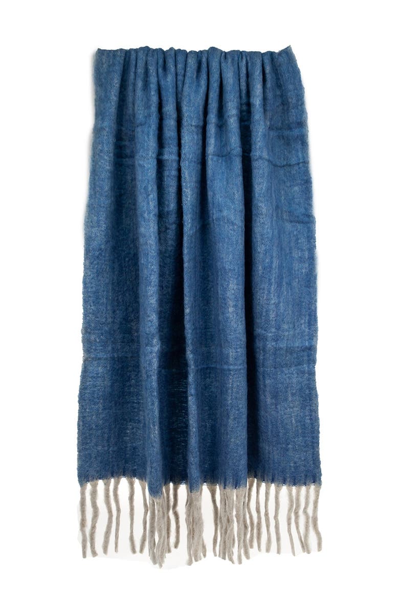 PARKLAND COLLECTION Nagar Transitional Blue 52" x 67" Woven Handloom Throw Blanket, Alternate, color,