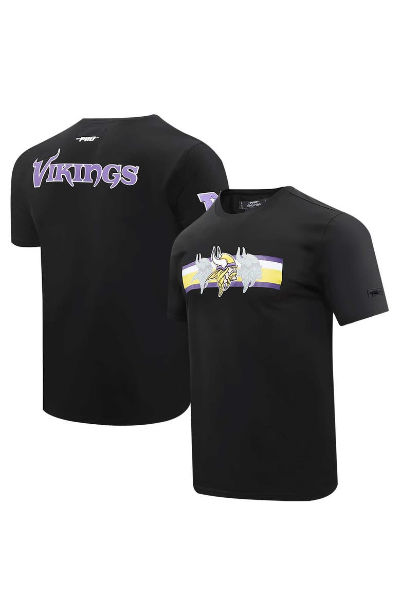 PRO STANDARD Men's Pro Standard Black Minnesota Vikings Retro Striper T-Shirt, Main, color, Black