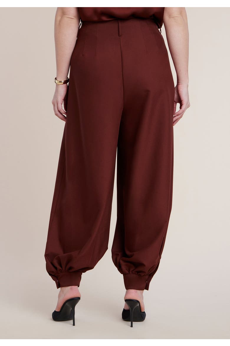 Balloon Trouser With Pleats, Alternate, color, CABERNET