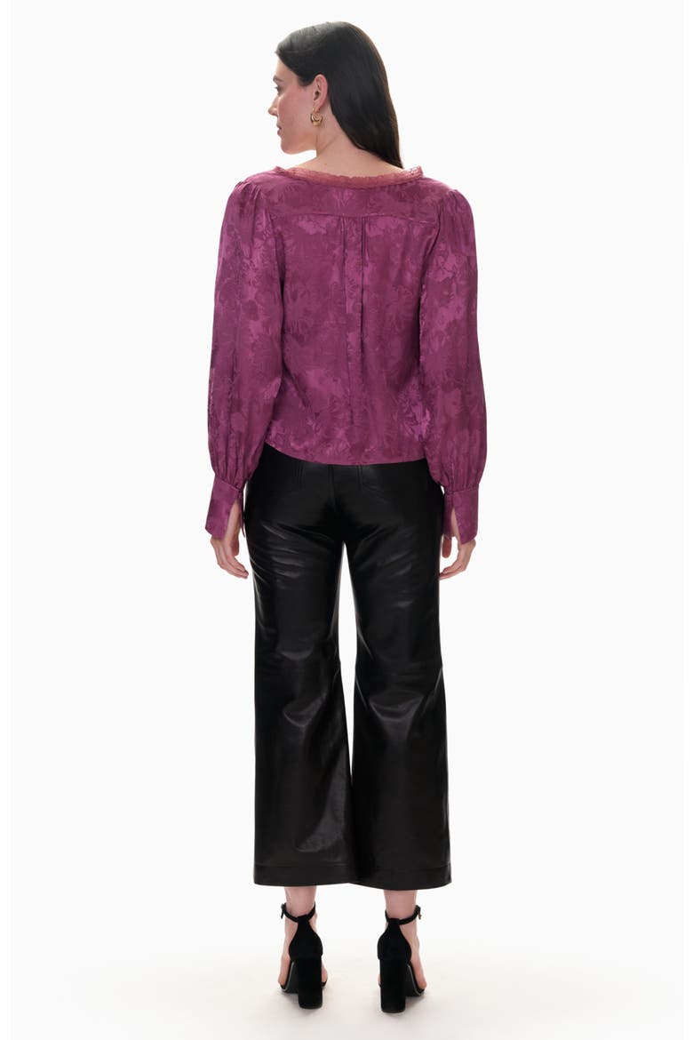 Audrey Jacquard Blouse, Alternate, color, Plum