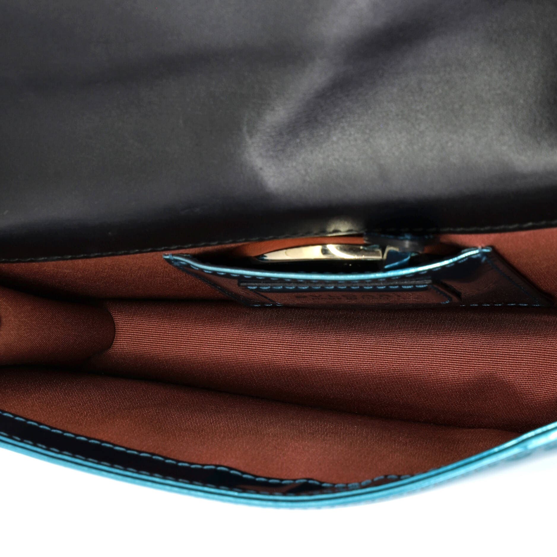 Serpenti Forever Shoulder Bag Metallic Leather Small, Alternate, color, Blue