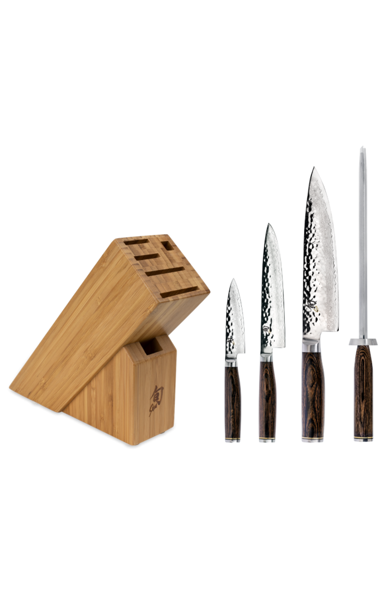 Shun Premier Starter Block Set, 5 Piece, Main, color, Walnut