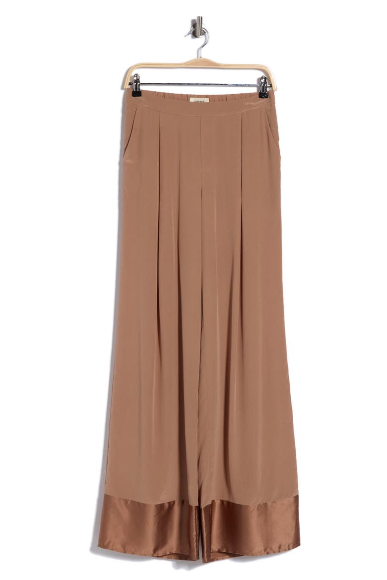 Tavia Silk Pull-On Pants, Alternate, color, CHOCOLATE MALT