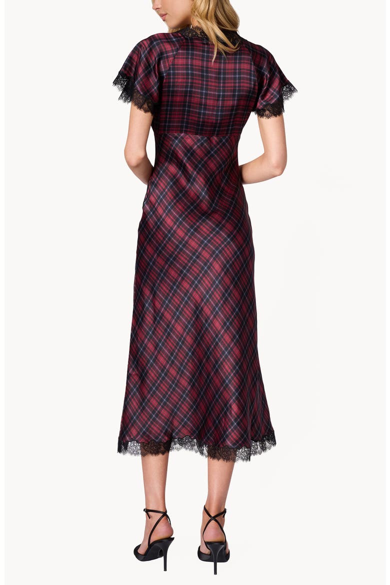 Sandie Silk Midi Dress, Alternate, color, TARTAN PLAID