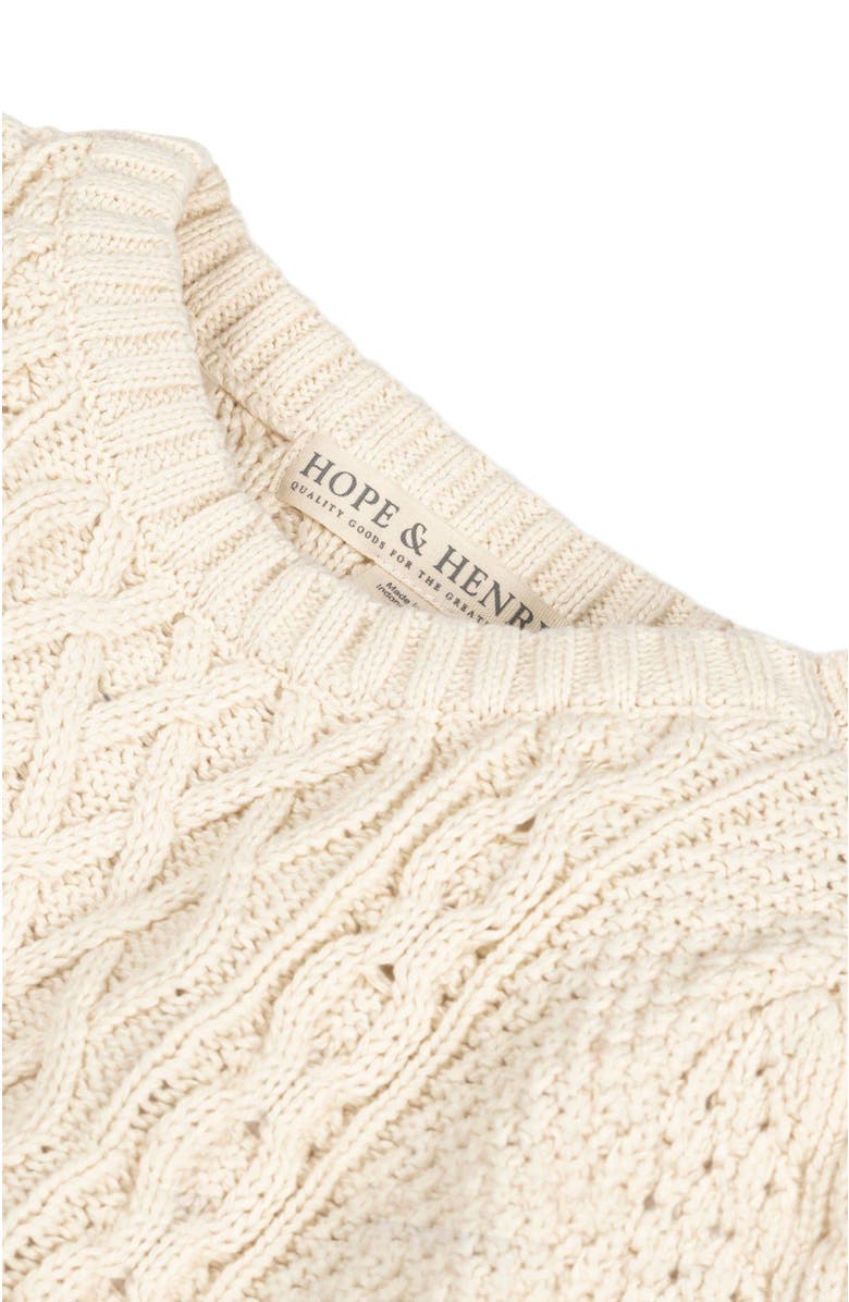 Hope & Henry Girls' Organic Fisherman Sweater, Kids, Alternate, color, 