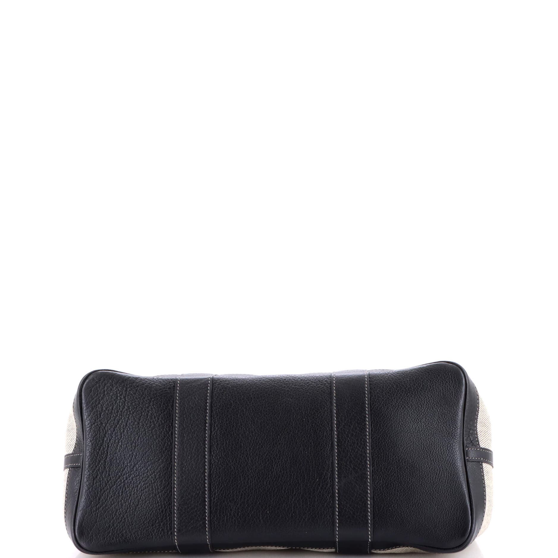 Pre-Owned Hermes Garden Party Tote Toile and Leather 36, Alternate, color, Noir