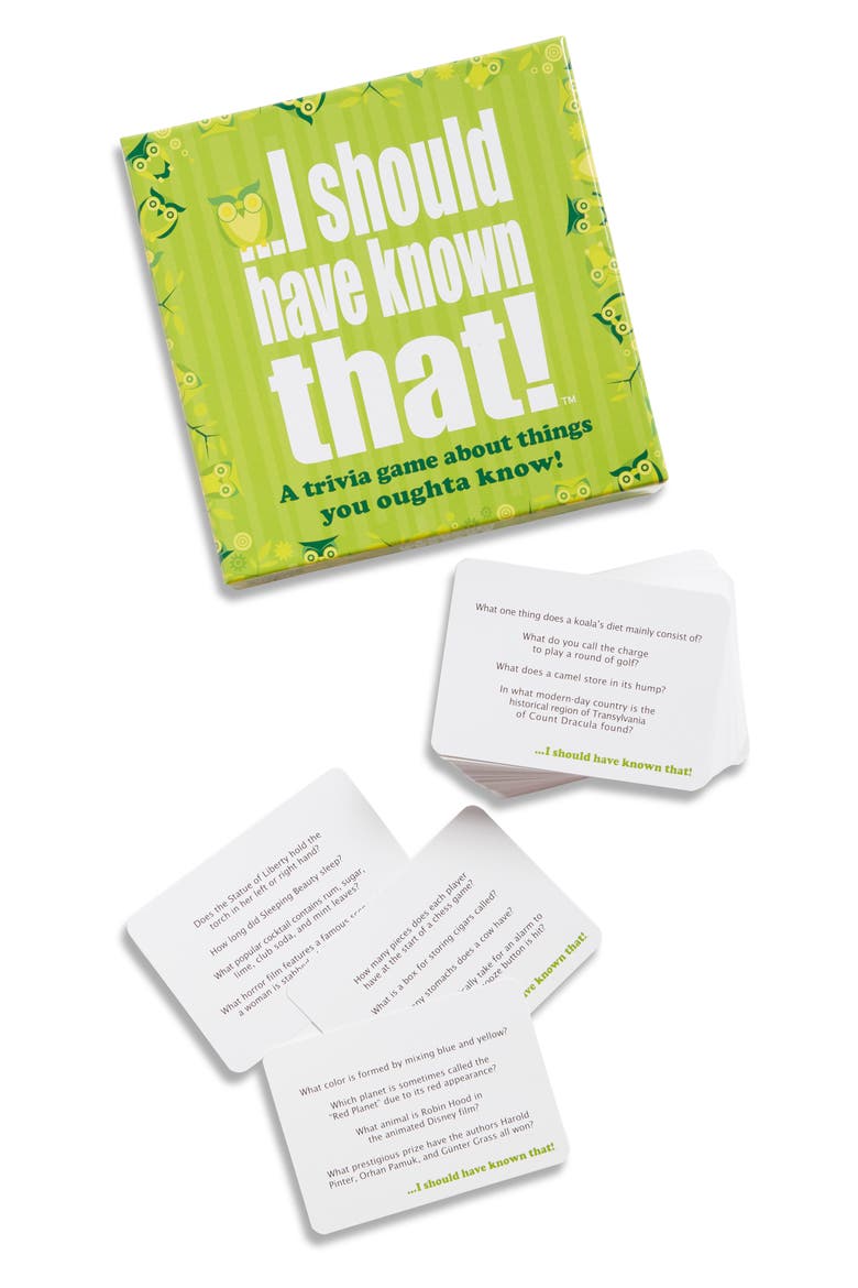 I Should Have Known That Party Trivia Card Game, Main, color, GREEN