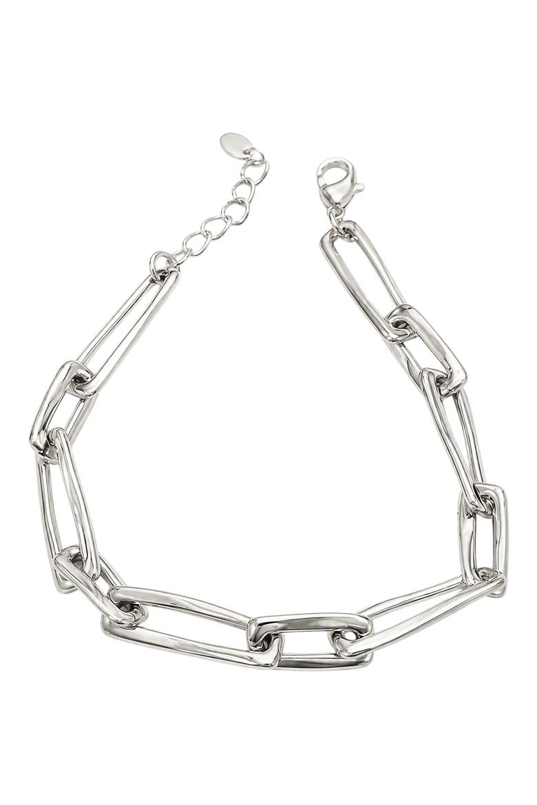 Chunky Paper Clip Chain Bracelet, Main, color, SILVER