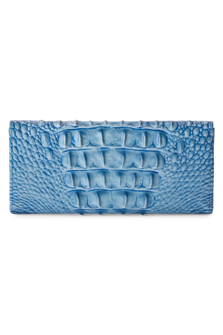 Veronica Croc Embossed Leather Wallet, Alternate, color, AURA BLUE