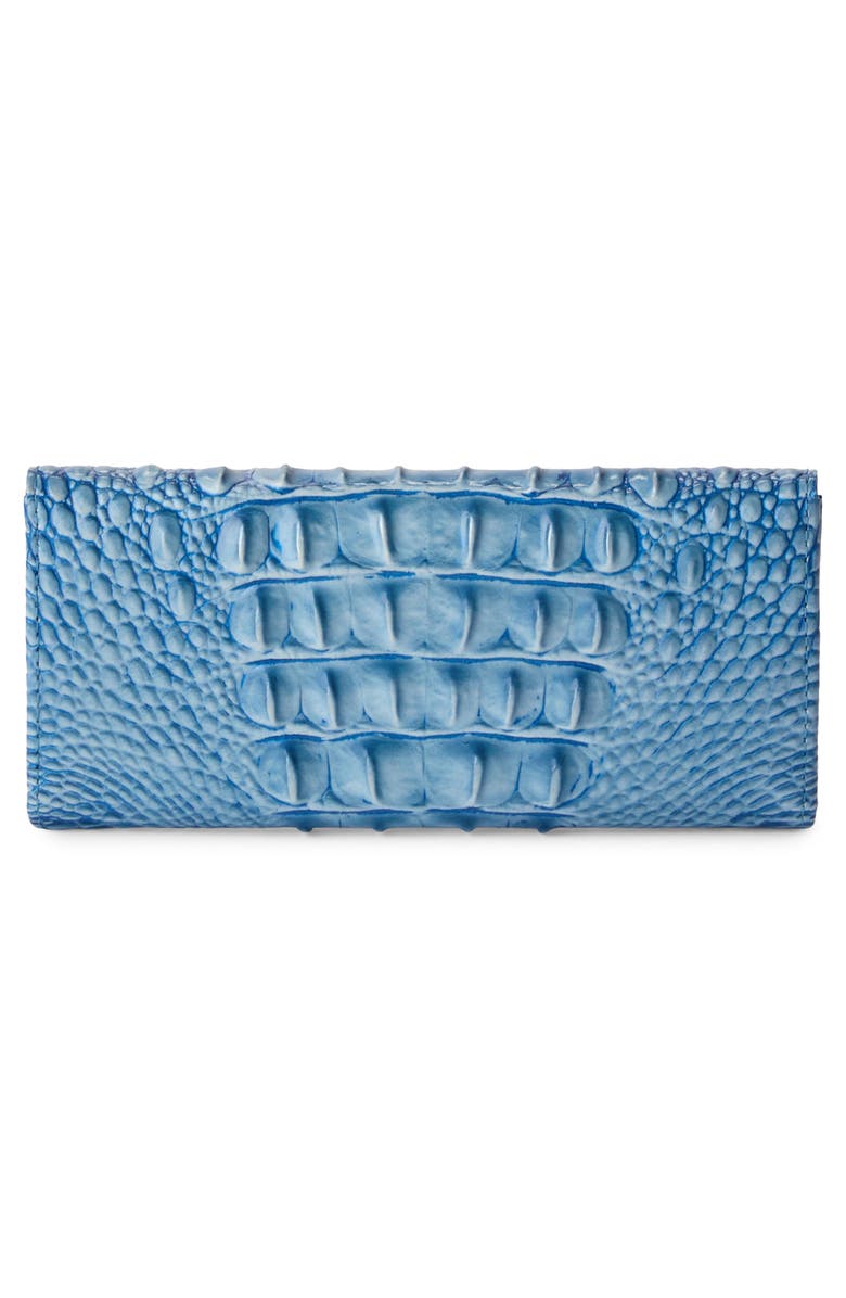 Brahmin Veronica Croc Embossed Leather Wallet, Alternate, color, Aura Blue