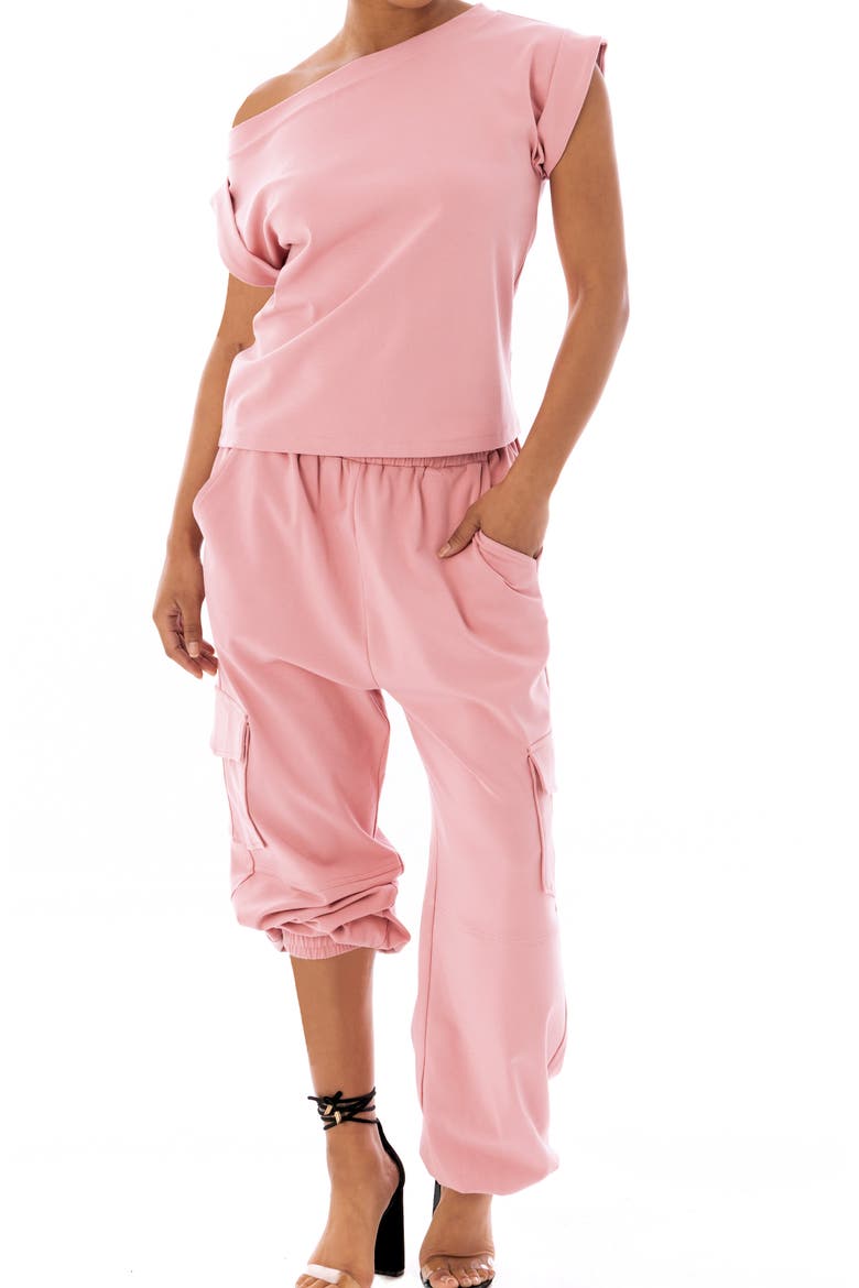 Unisex Cargo Joggers, Alternate, color, BLUSH