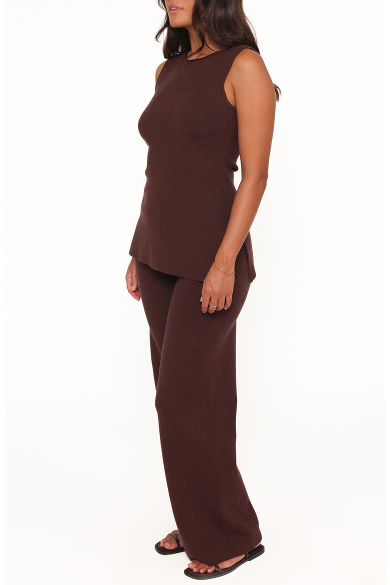 Beth 2-Piece Knitted Pant Set, Alternate, color, CHOCOLATE