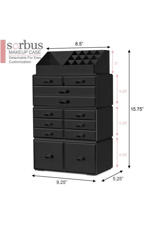Sorbus Large 12-drawer Makeup Organizer Case In Black