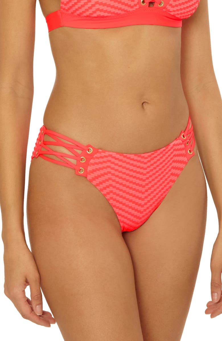 Becca Connect Hipster Bikini Bottoms, Alternate, color, Dragon Fire