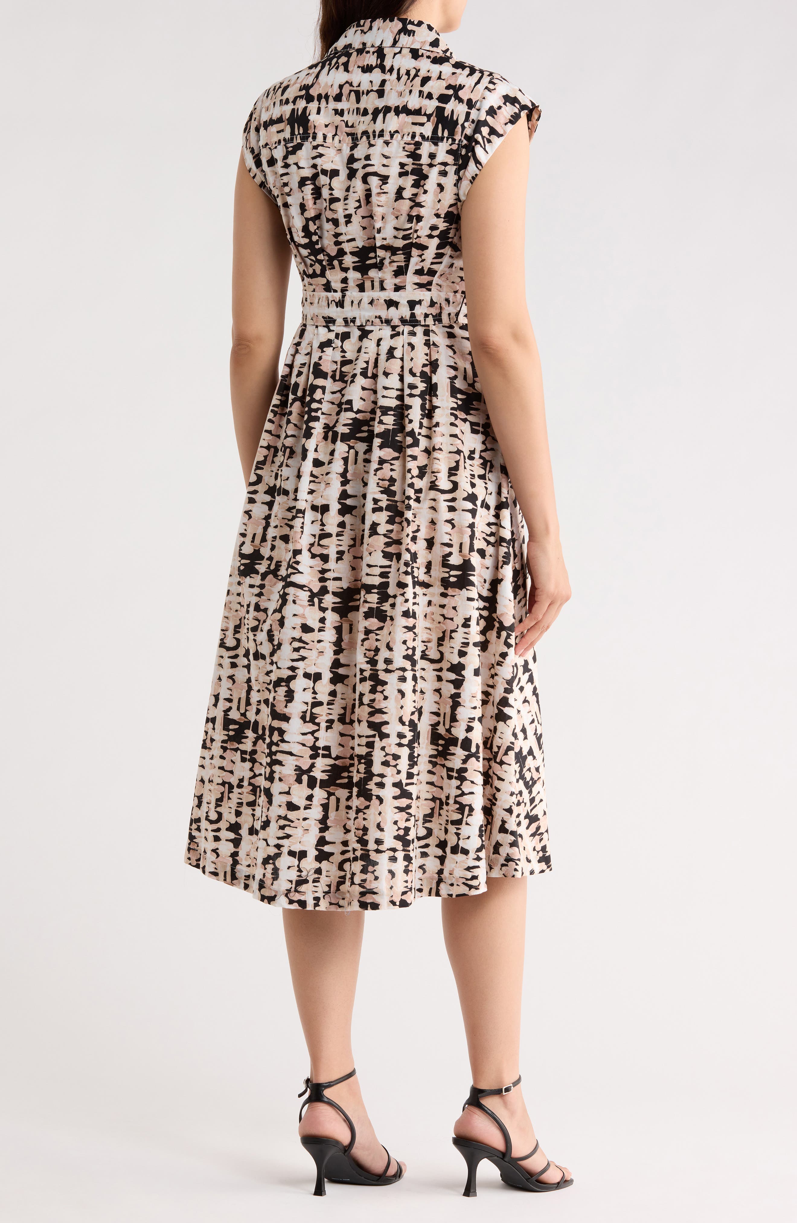 Extended Cap Sleeve Belted Shirtdress - image 2