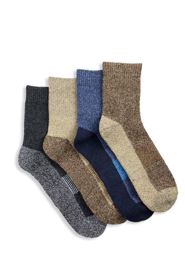 Big & Tall 4-pk 1/4-Top Crew Socks, Main, color, MULTI