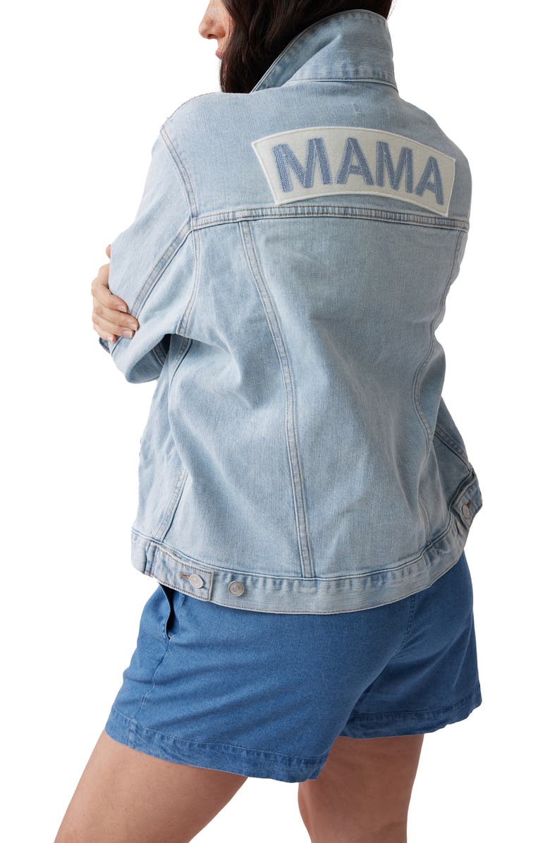 Ingrid & Isabel<sup>®</sup> Mama Denim Maternity Trucker Jacket, Alternate, color,