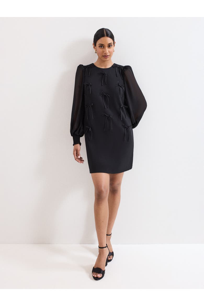 Jamie Bow Shift Dress, Alternate, color, Black