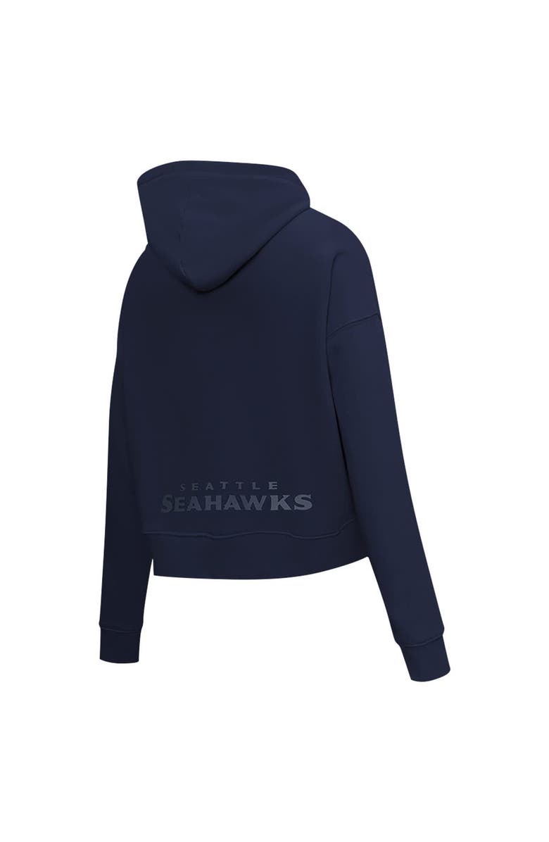 PRO STANDARD Women's Pro Standard College Navy Seattle Seahawks Jeweled Cropped Pullover Hoodie, Alternate, color, College Navy