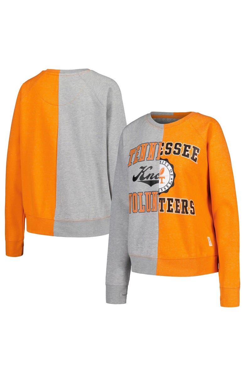 PRESSBOX Women's Pressbox Heather Gray Tennessee Volunteers Half and Half Raglan Pullover Sweatshirt, Main, color, Heather Gray