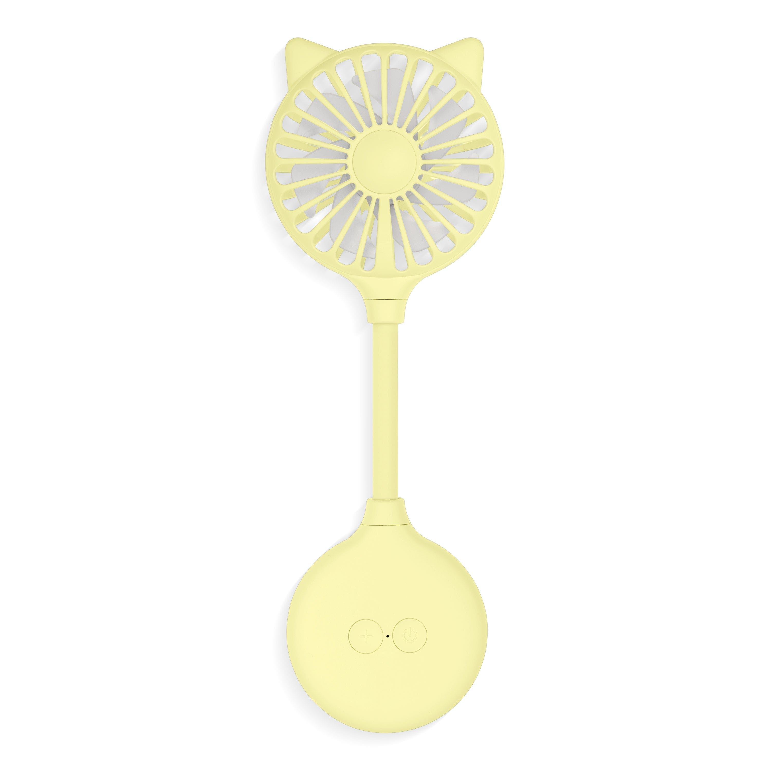 Zadro Cat Ear Beauty Fan With Suction Cup Mount in Yellow 