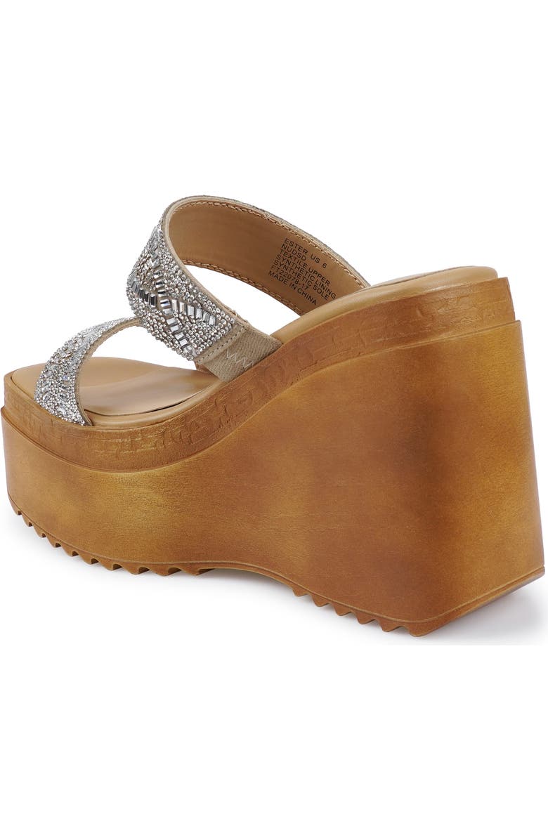 Candie's Cuna Platform Wedge Sandal, Alternate, color, Silver/ Beige Sudte