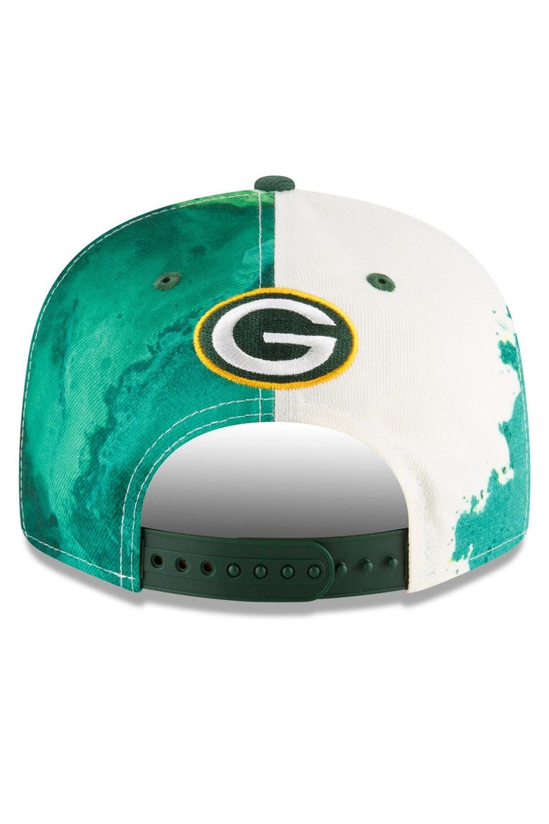 Men's New Era  Green Bay Packers 2022 Sideline 9FIFTY Ink Dye Snapback Hat, Alternate, color, Green