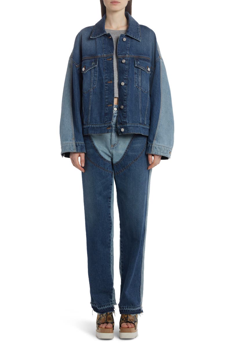 Stella McCartney Chap Effect Nonstretch Denim Jeans, Alternate, color,