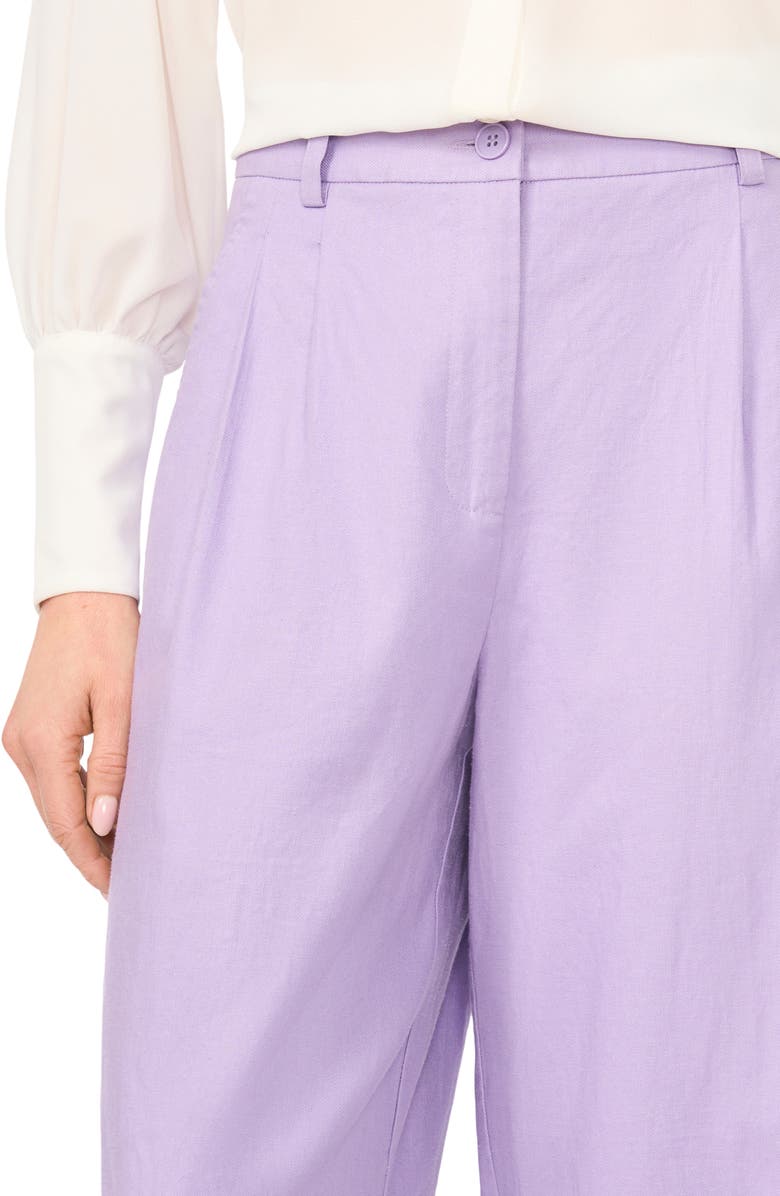 Halogen<sup>®</sup> Pleated High Waist Linen Blend Dress Pants, Alternate, color, Soft Lavender