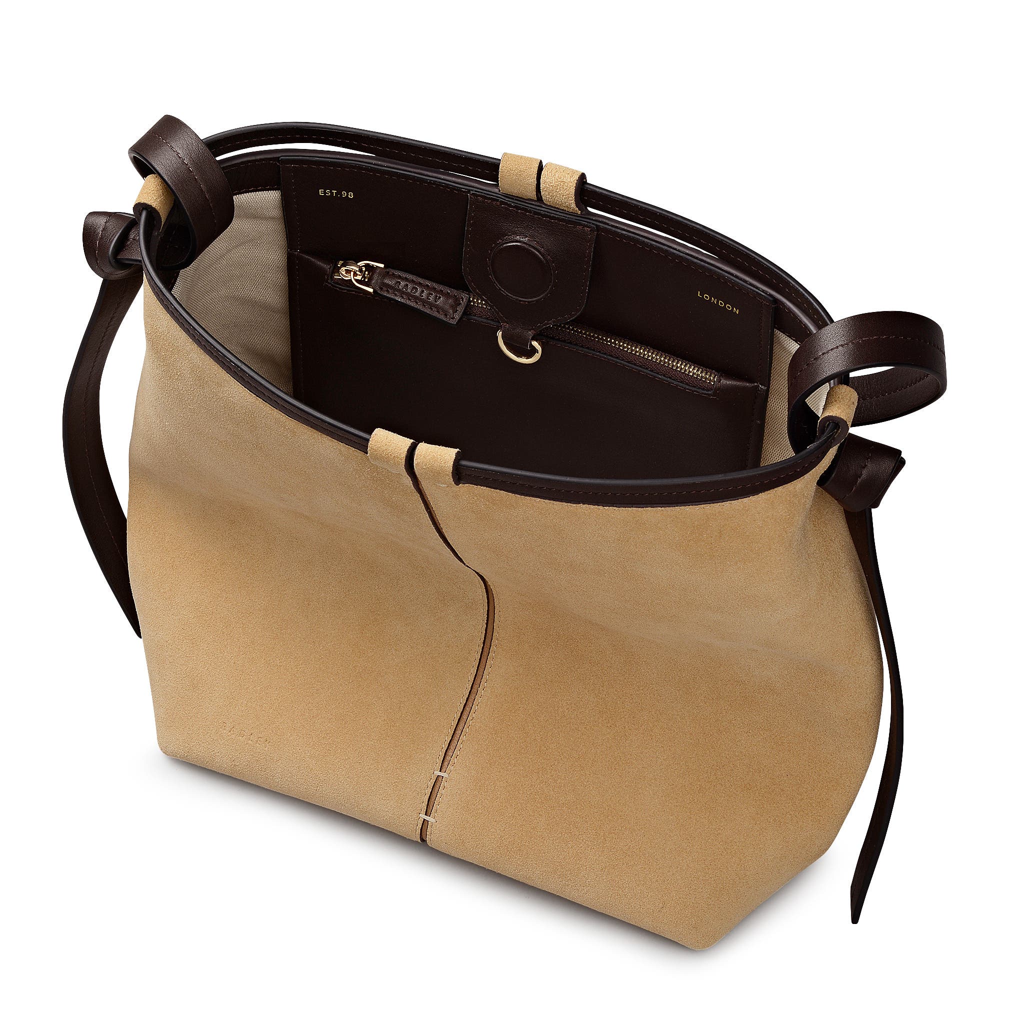 The Connaught Medium Ziptop Shoulder Bag, Alternate, color, Sahara