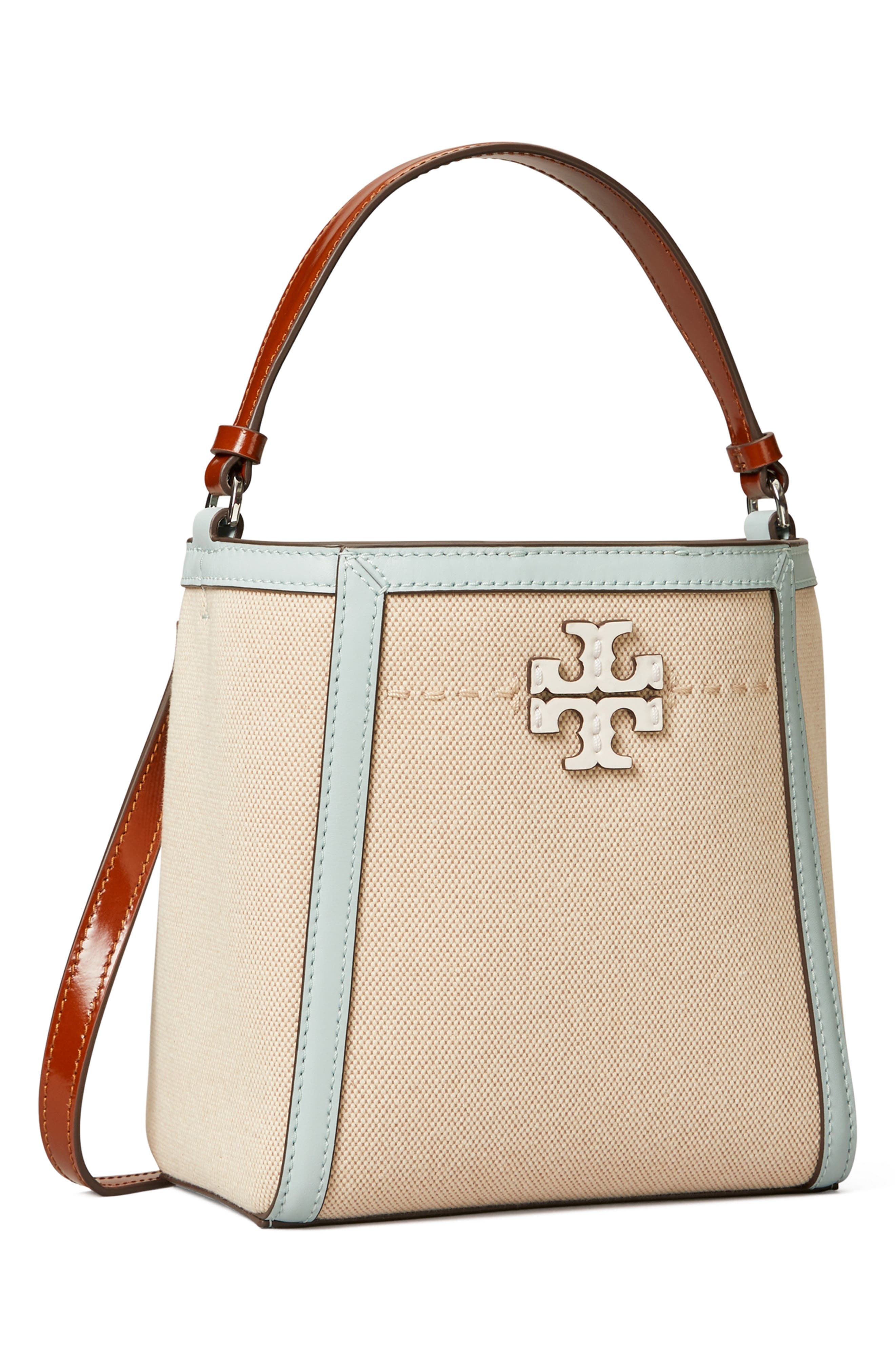 Tory Burch Small McGraw Canvas Bucket Bag, Alternate, color, 