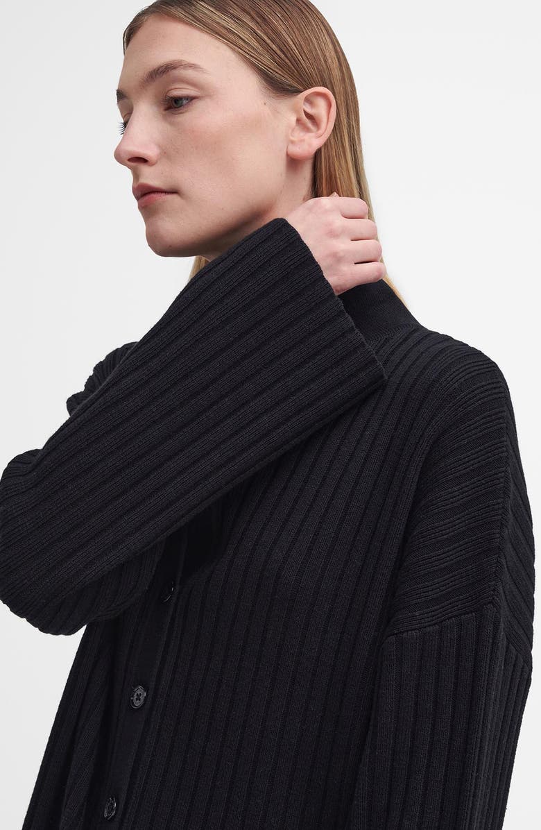 Barbour Claudette Long Sleeve Cotton Blend Sweater Dress, Alternate, color, Black