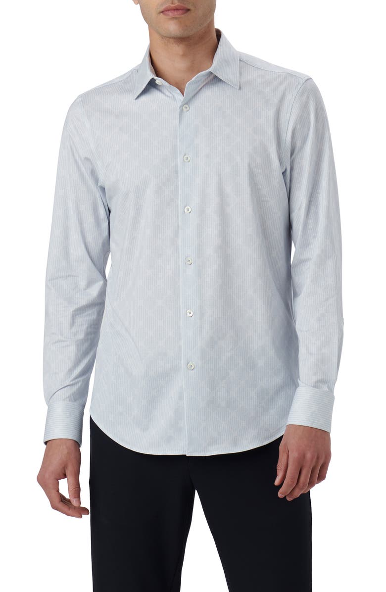 Bugatchi James OoohCotton<sup>®</sup> Geometric Print Button-Up Shirt, Main, color, 