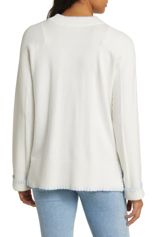 Wit & Wisdom Whipstitch Trim Cable Sweater