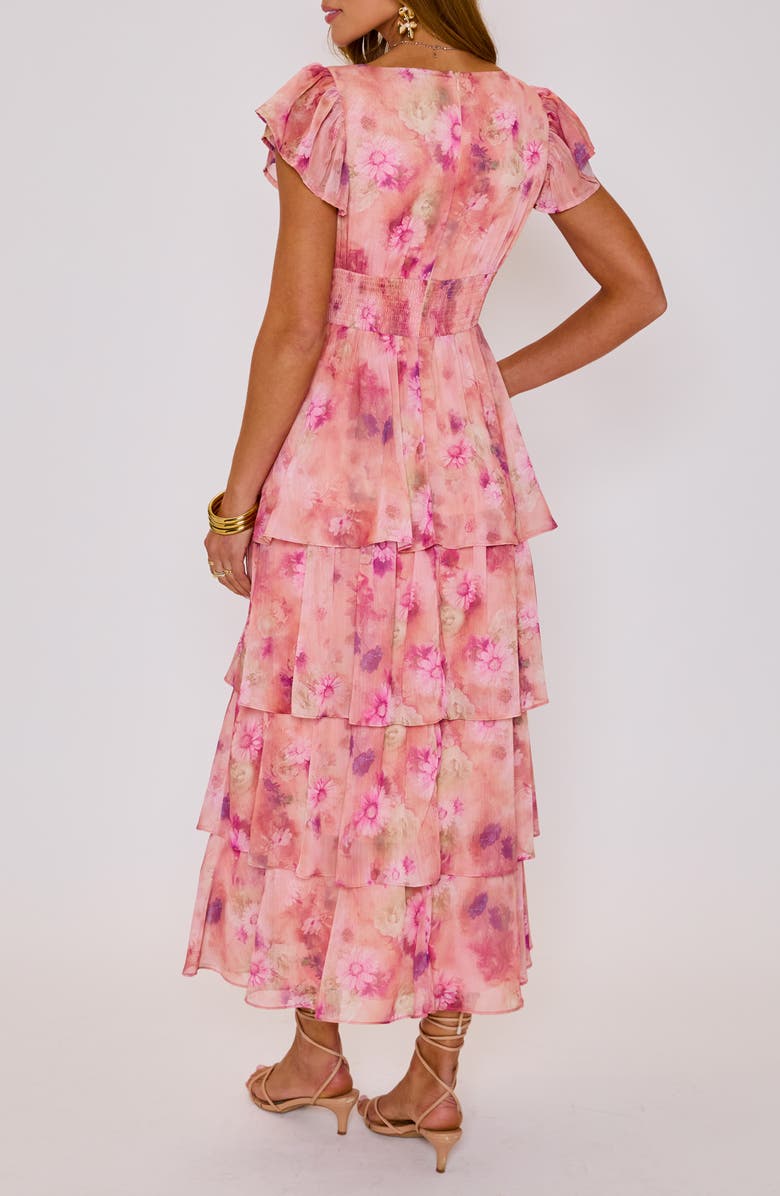 VICI Collection Andie Floral Print Tiered Ruffle Maxi Dress, Alternate, color, Mauve Floral