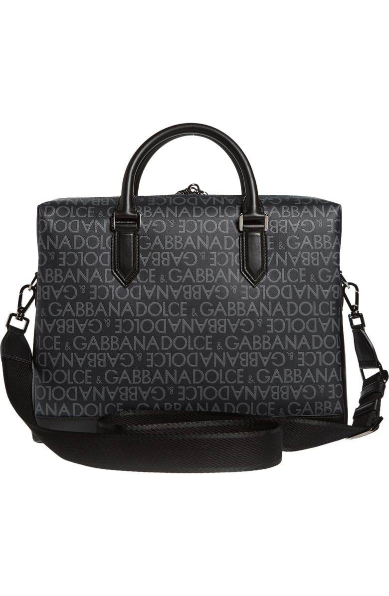 Dolce&Gabbana Logo Jacquard Briefcase, Alternate, color, Black/ Grey